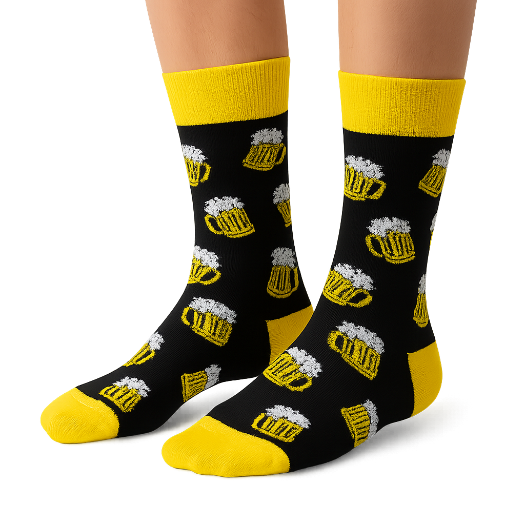 Sokken met bierpullen met model