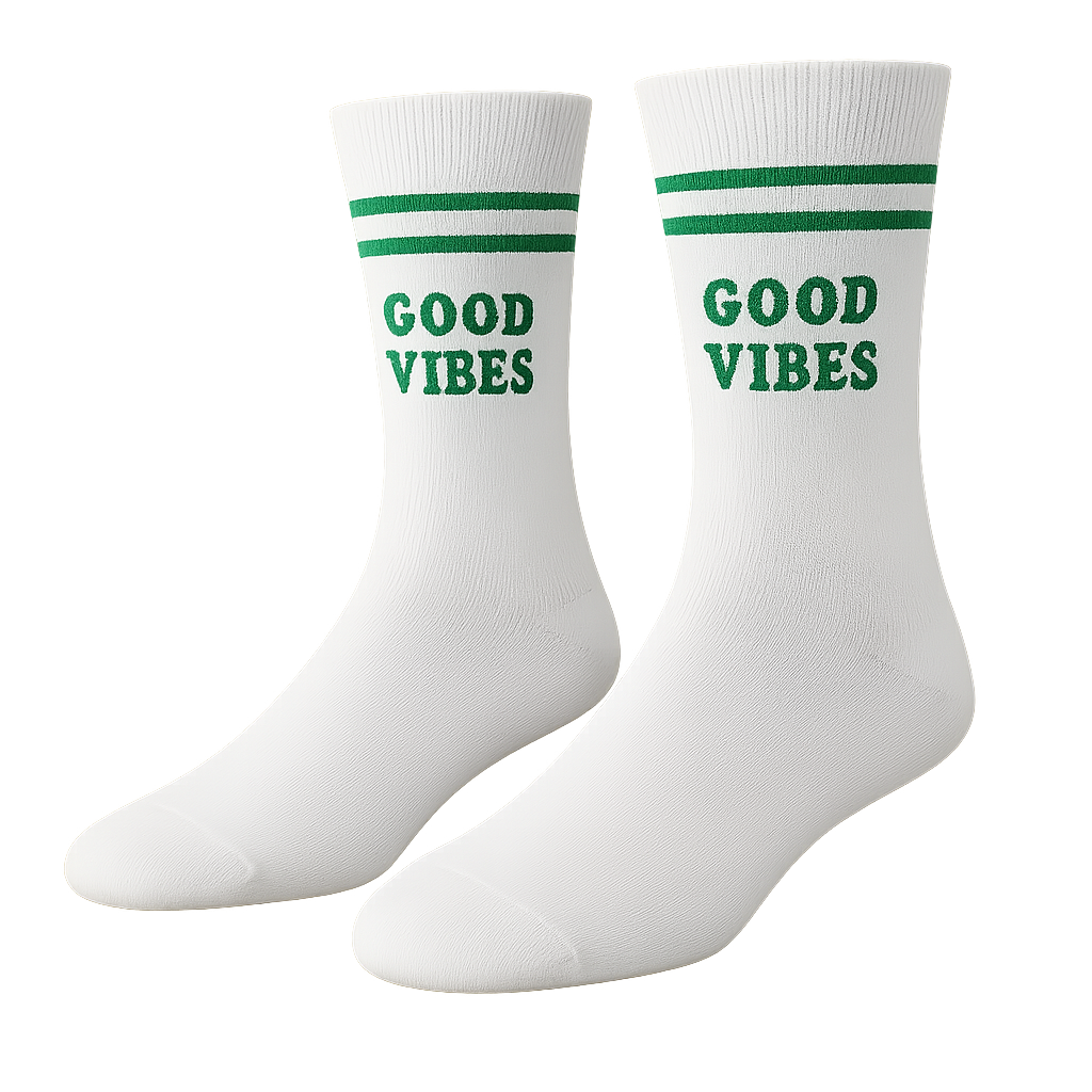 Sportsokken Good Vibes wit