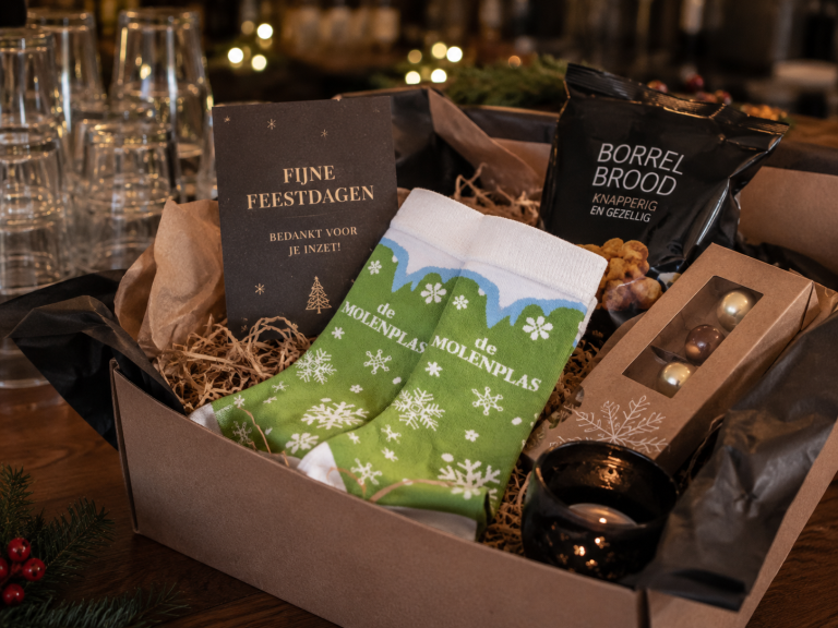 Restaurant sokken in kerstpakket